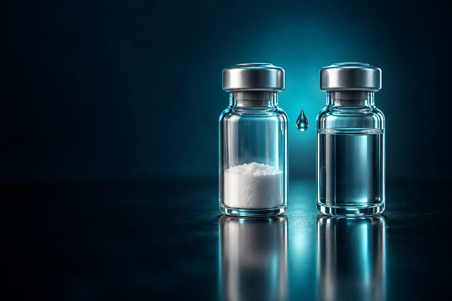 Vials of powder and liquid